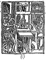 Jean Baudoin's 1524 printing press drawing
