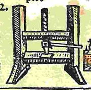 Franz Behem's 1529 printing press drawing