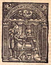 Francisco Guzmán's 1555 printing press drawing