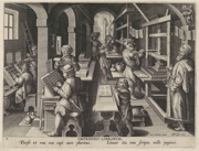 Jan Collaert's 1587 printing press drawing